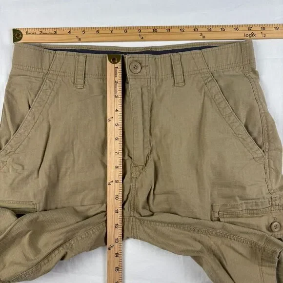 WearFirst Ripstop Cargo Shorts Men’s 34 Khaki Stretch Free Band Hiking Outdoors - Picture 10 of 11